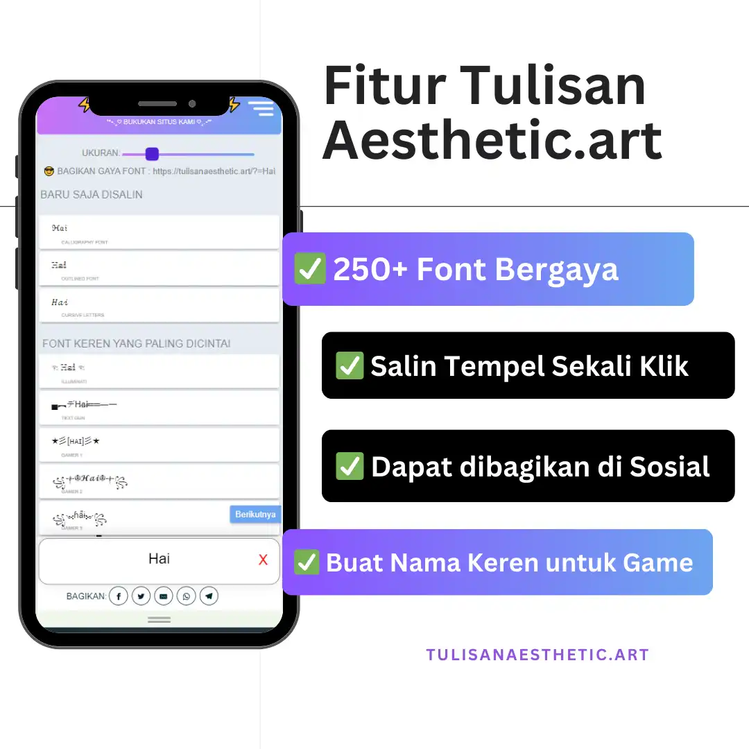 Keistimewaan Tulisan Aesthetic